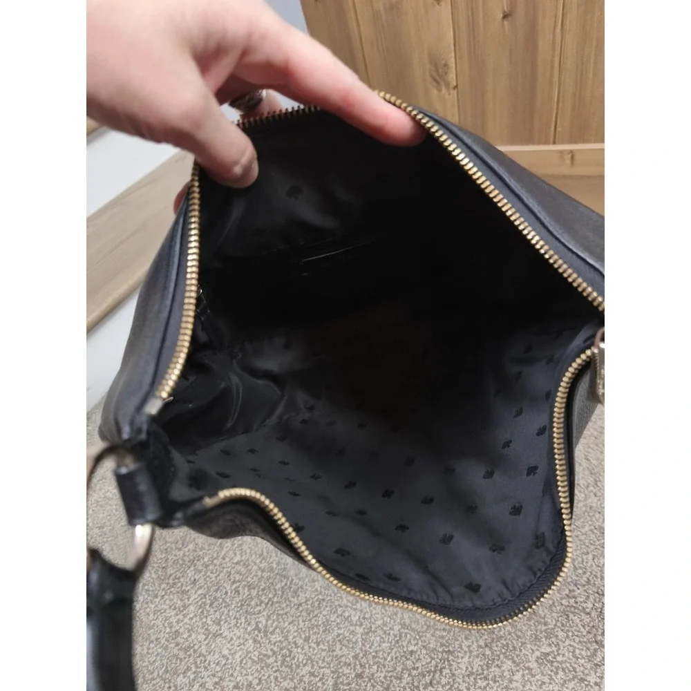 Kate Spade New York‎ Black Pebbled Leather Hobo Shoulder Bag Purse